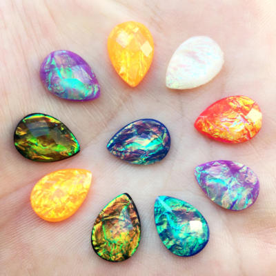 30 pcs 10*14mm Flatback Crystal Rhinestones Stick on Glitter Stones Jewelry -B94