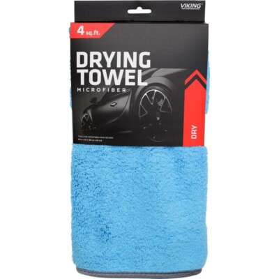 Viking Car Drying Towel Blue Microfiber Absorbing 8x Water 24'' x 24'' 1 pk