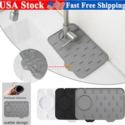 Kitchen Silicone Sink Faucet Handle Drip Catcher Protector Splash Guard Mat USA