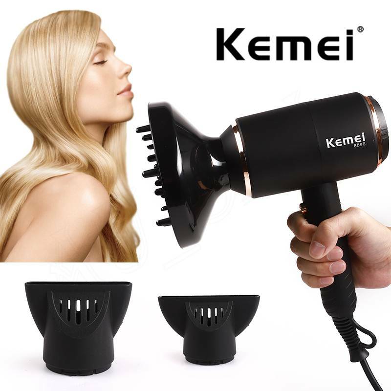 Kemei Curl Straight Ionic Hair Dryer Diffuser Nozzle Hot Cold