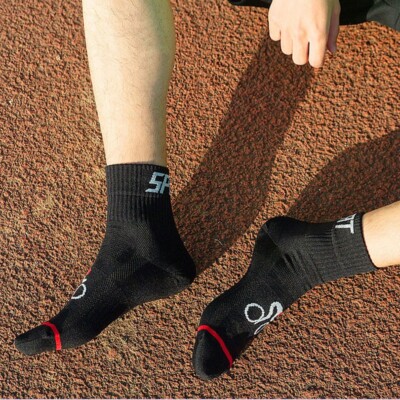 Pro Men Women Road Cycling Riding Bicycle Bike Sports Ankle Socks MTB BMX Black