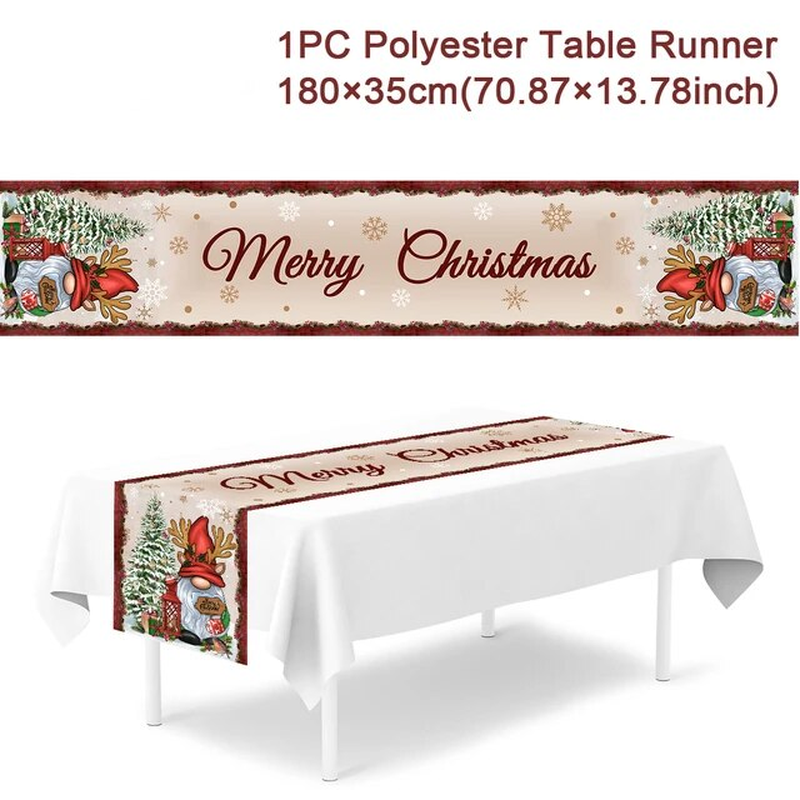 Christmas Table Runner Merry Christmas Decoration for Home Xmas Party Decor 2023