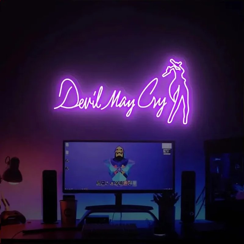 Led Devil May Cry Wall Art Video Game Sign Bar Neon Ligh