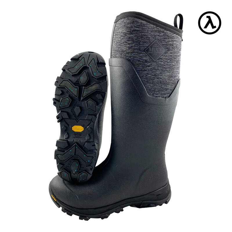 Pre-owned Muck Boots Muck Women's Arctic Ice Tall + Vibram Arctic Grip A.t. Boots Asvta100 -all Sizes In Black/jersey Heather