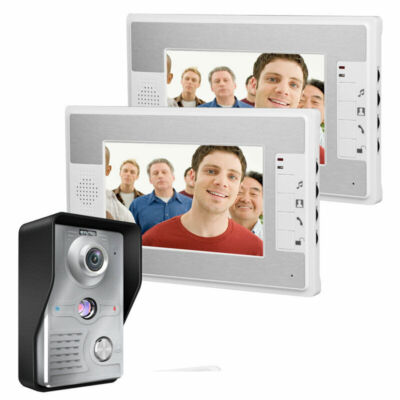 7'' TFT Color Video Door Phone Intercom Doorbell Home Security System 2 Monitors