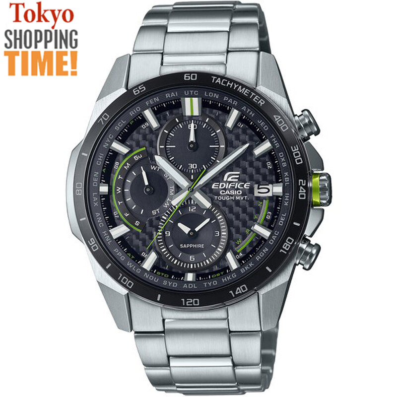 Pre-owned Casio Edifice Eqw-a2000db-1ajf Carbon Fiber Dial Radio Solar Analog Men`s Watch