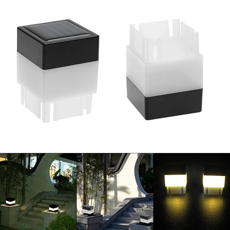 Solar Post Light 2x2" Waterproof LED Outdoor Garden Street Step Fence Cap Lamp