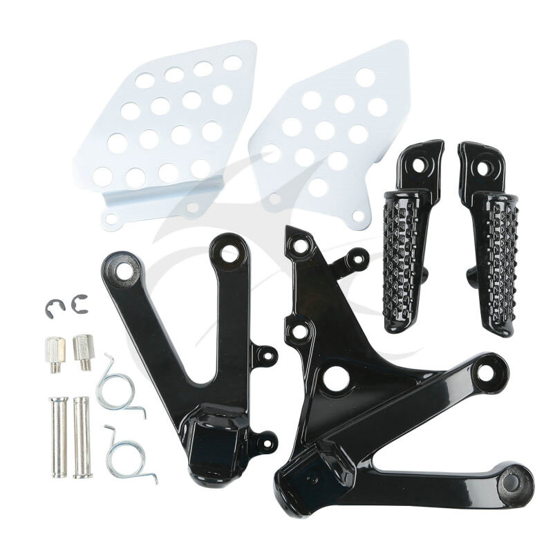 フロント Black Front Footrest Foot Pegs Bracket Fit For HONDA CBR 600RR 07
