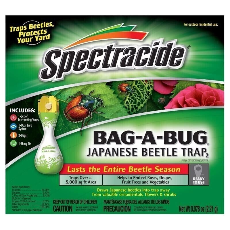 Spectricide Bag-A-Bug Japanese Beetle Trap Ready To Use 1 Trap, 2 Bags, Bait