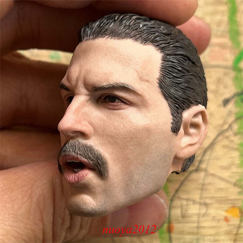 1/6 Male Freddie Mercury Singer Head Sculpt Carved Fit 12inch Action Figure Doll