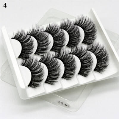 5 Pairs Natural False Eyelashes Long Thick Mixed Fake Eye Lashes Makeup Mink $
