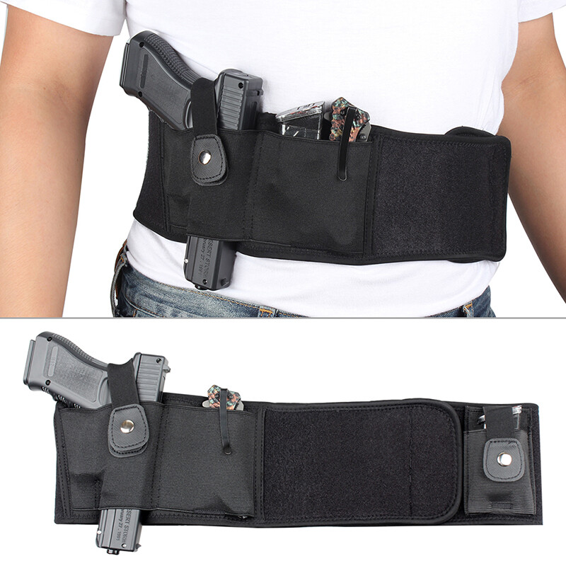 Belly Band Holster Concealed Carry Gun Wrap Holster Elastic Waist Large