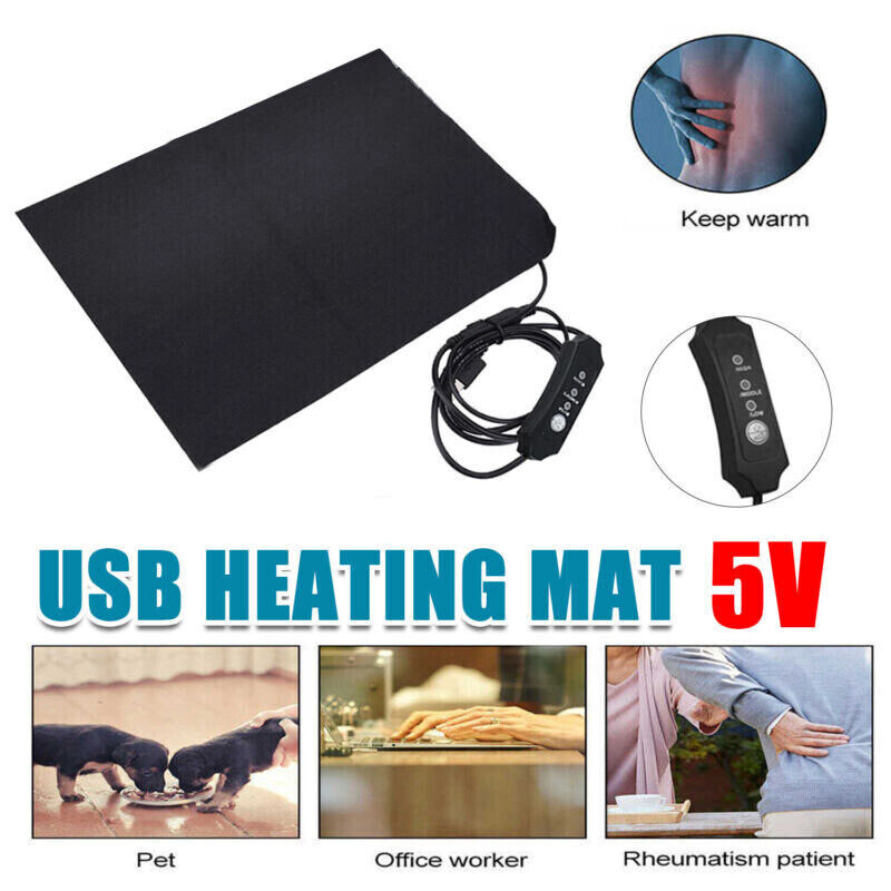 Adjustable Electric Blanket USB Heating Pad For Fabric Waist Abdominal Pet US