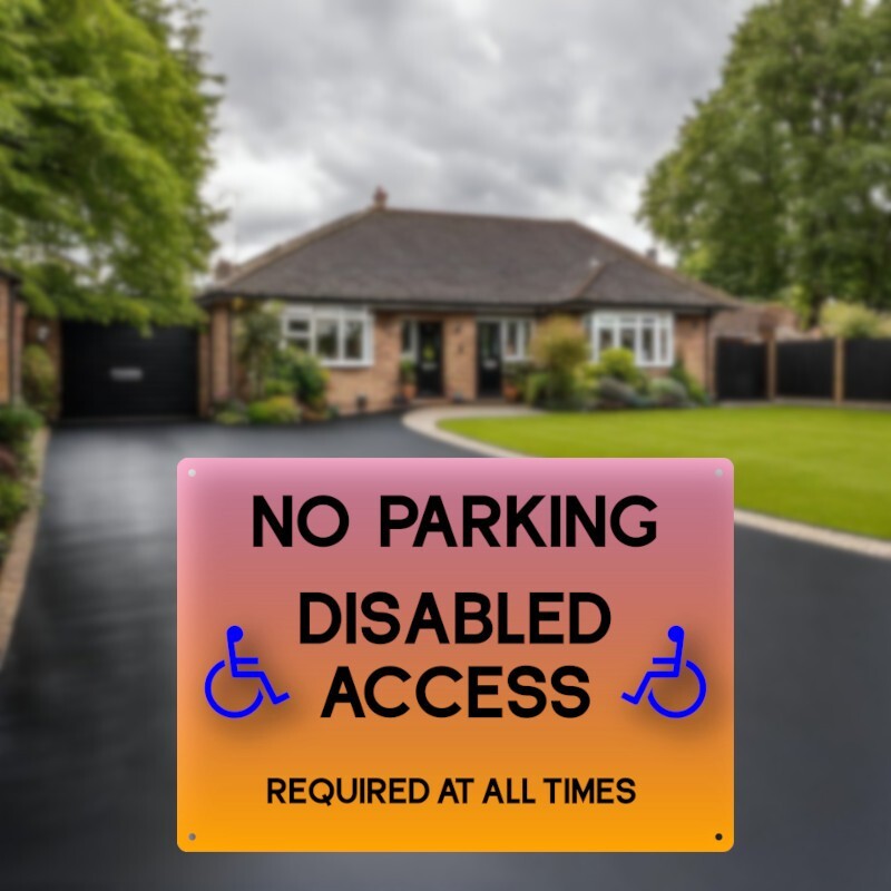 No Parking Disabled Access Sign - 297mm x 210mm Aluminum Composite