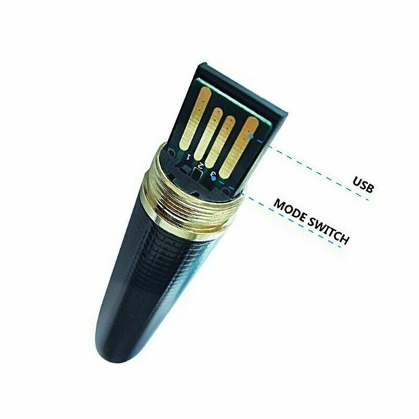 Electronic device with USB connection and mode switch.