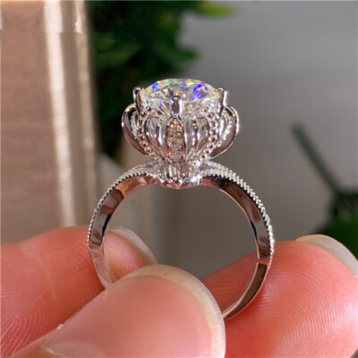 Fashion Cubic Zircon 925 Silver Filled Ring Women Wedding Jewelry Ring Sz 6-10