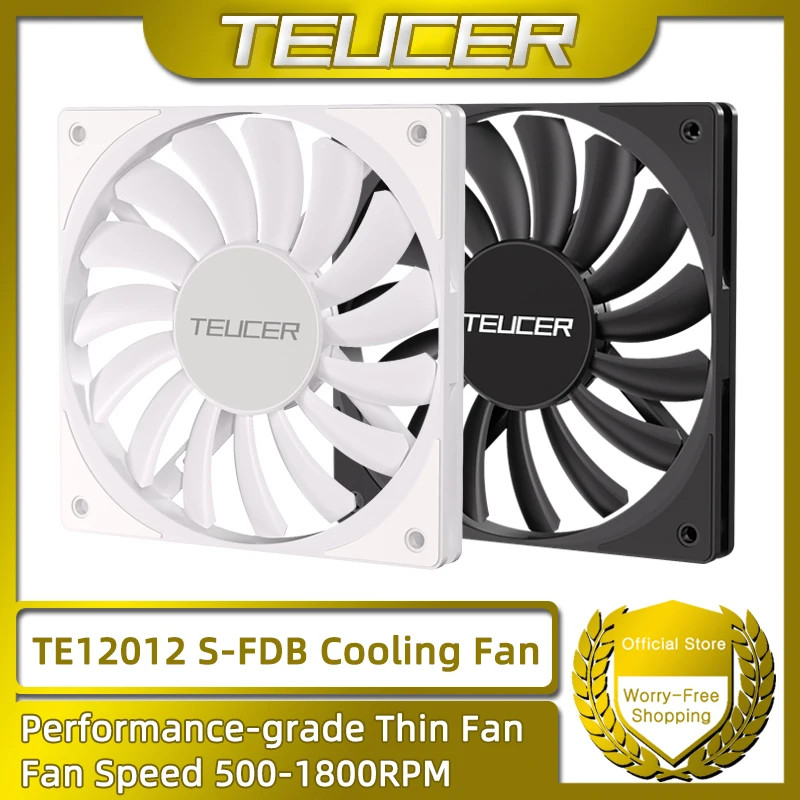 TE-12012 120mm Thin PC Case Fan,High Performance Cooling Low Noise 4-Pin 500-180