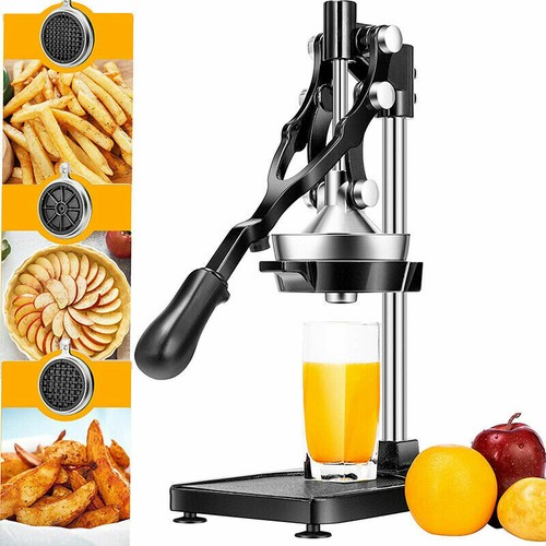 3in1 Manual Hand Press Citrus Orange Juicer Squeezer & French Fries Apple Cutter