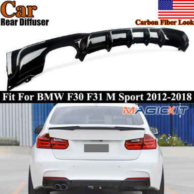 Gloss Black Rear Bumper Diffuser Lip For BMW 3 Series F30 F31 M Sport 2012-2018