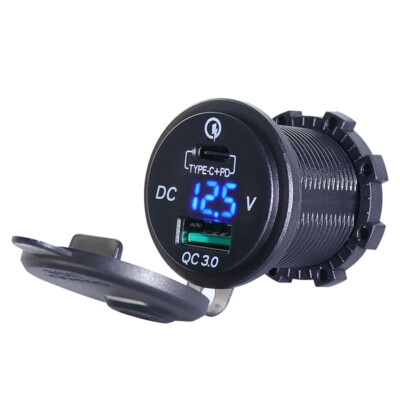 Fast USB Charger With Type C connector For Car Boat/Motorcycle/Golf Cart