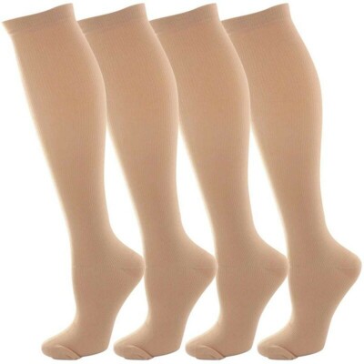 (3 Pairs) Compression X Socks Knee High 15-20 mmHg Graduated Mens Womens S-XL