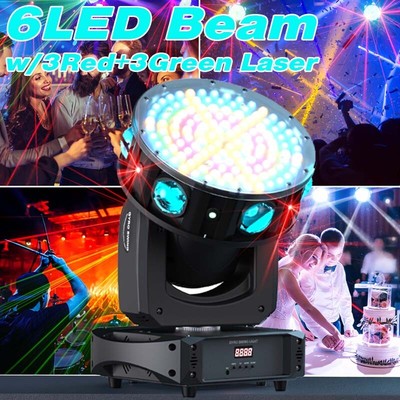200W 3-Axis Moving Head LED Light RGBW Beam W/Laser DMX DJ Party KTV Stage Light