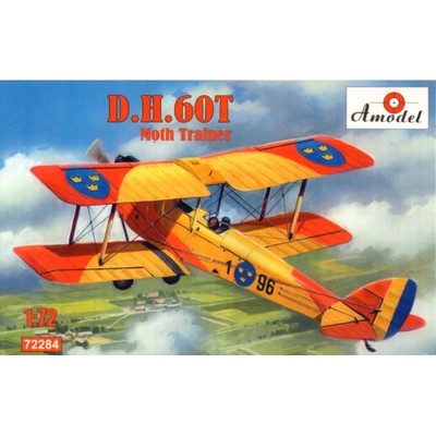 Amodel 72284 De Havilland DH.60T Moth Trainer Airplane, 1/72 scale plastic model
