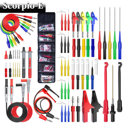 57PCS Multimeter Test Lead Kit Back Probe Set with Alligator Probe Banana Plug