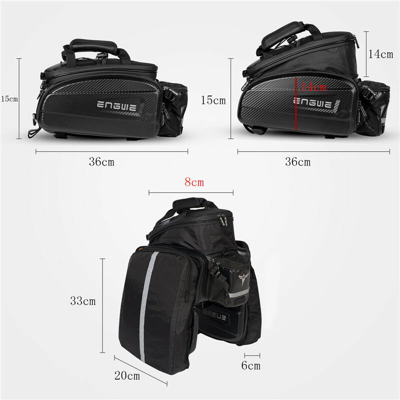 ENGWE MTB Bike Rack Bag Leather Bicycle Rear Seat Pannier Bag Shoulder