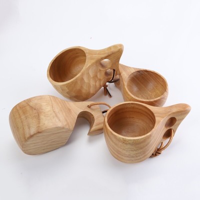 Hölzerne Tasse Lappland Kuksa Finnland Holz Obst Kaffee Tee Milchbecher Freien