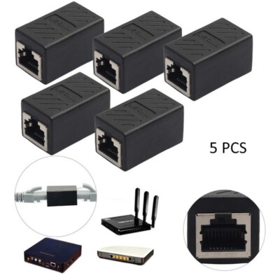 1-5X RJ45 Ethernet LAN Female to Female Network Cable Connector Cat7/Cat6/Cat5 