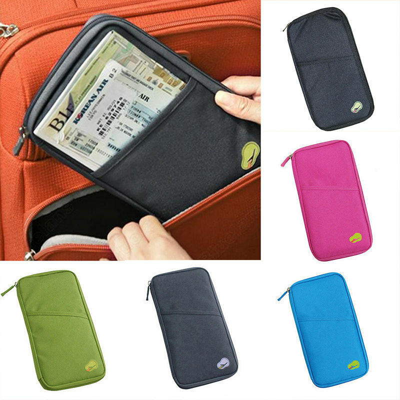 Family Travel Wallet Passport Holder RFID Blocking Document Organizer Bag Case