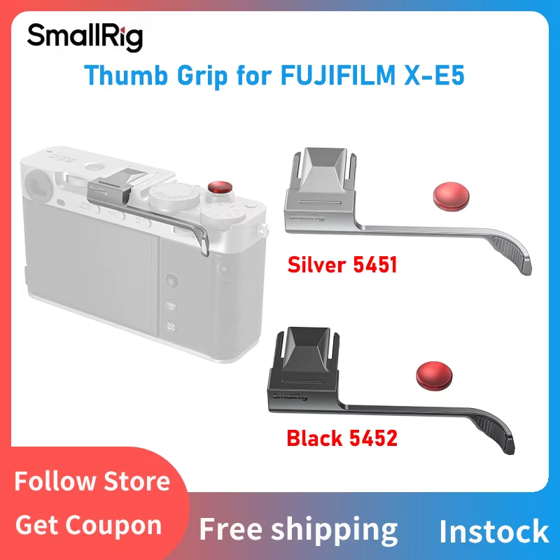 SmallRig Thumb Grip for FUJIFILM X-E5 Silver/Black with Shutter Release Button S