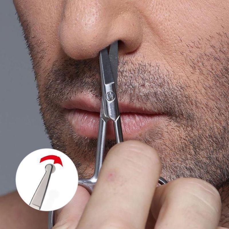 Round Tip Design Nose Hair Scissors Beard Moustache Trimer