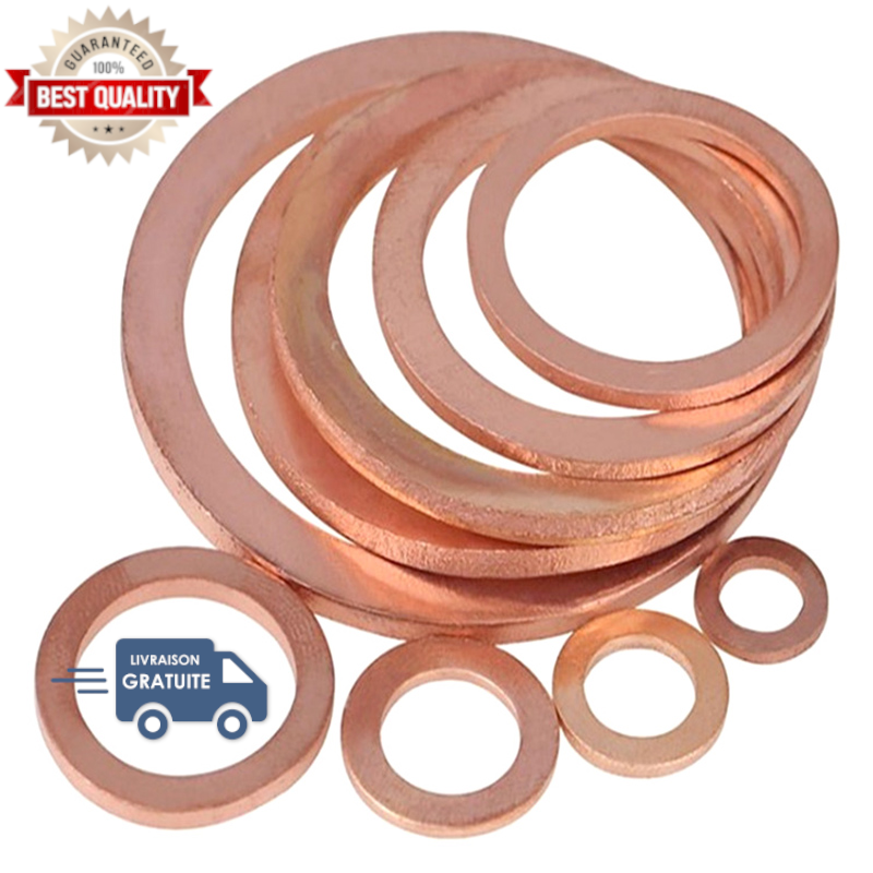 Rondelles Cuivre Joints Toutes Tailles M5-M22 1-50 PCS Neuves