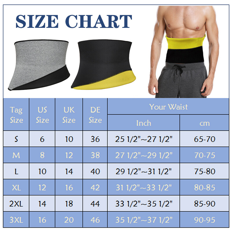 Men Sauna Suit Waist Trainer Neoprene Sweat Vest Waist Trimmer Belt Body Shaper