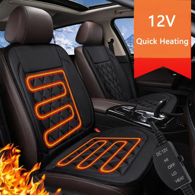 12V Heated Car Seat Cushion Winter Heater Cover Universal Heating Pad Warmer