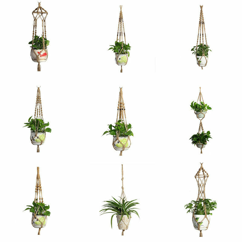 Vintage Macrame Plant Hanger Flower Pot Holder String Hanging Rope Wall Art