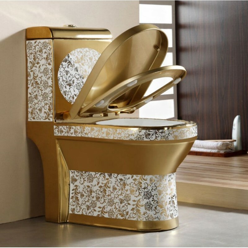 Goldene Toilette Exklusive Klosett Gold Stand WC Standtiefspülklosett