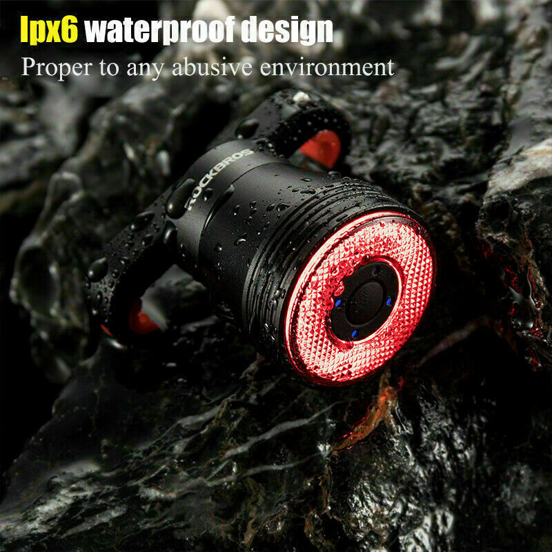 ROCKBROS Bicycle Taillight Smart Brake Sense Light Auto Start＆Stop LED Rearlight