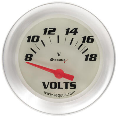 Equus Voltmeter Gauge 8468; 8000 Series 8-18 Volts 2-5/8'' Short Sweep Electric