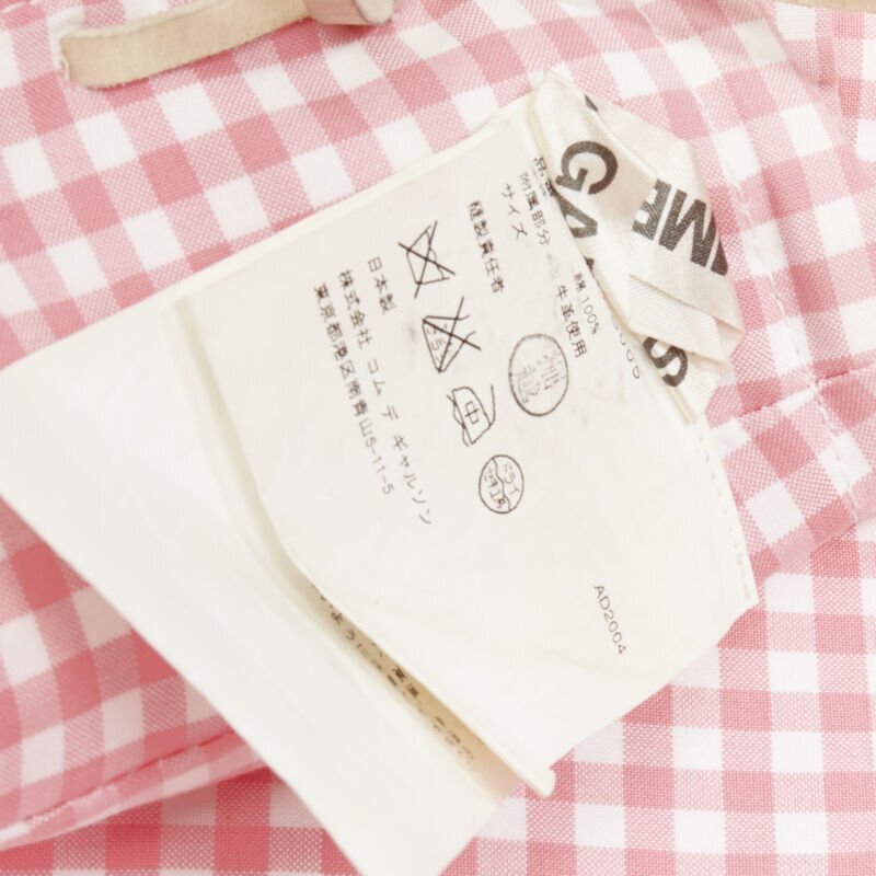 rare COMME DES GARCONS Vintage 2004 Runway pink checked Punk