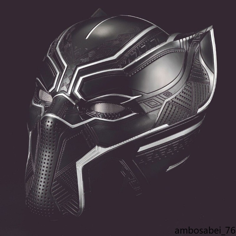 Pre-owned Marvel Comics Black Panther Helmet Touch Eye Light Wearable Genuine Helmet Visor