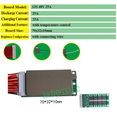 13S 48V 15A/20A/25A/30A/35A/40A/50A BMS Ternary Lithium Battery Protection Board