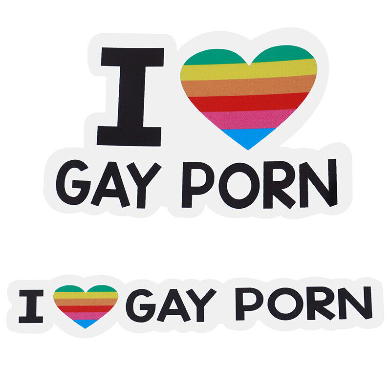 I Love Gay Porn Sex LGBT Lesbian Funny Car Bumper Vinyl Sticker Bicycle Sti...