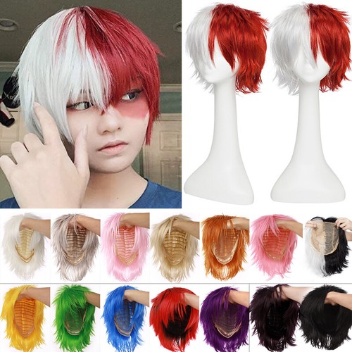 Men Male Boys Full Wigs Anime Cosplay Costume Party Synthetic Clip in Hair Wig
