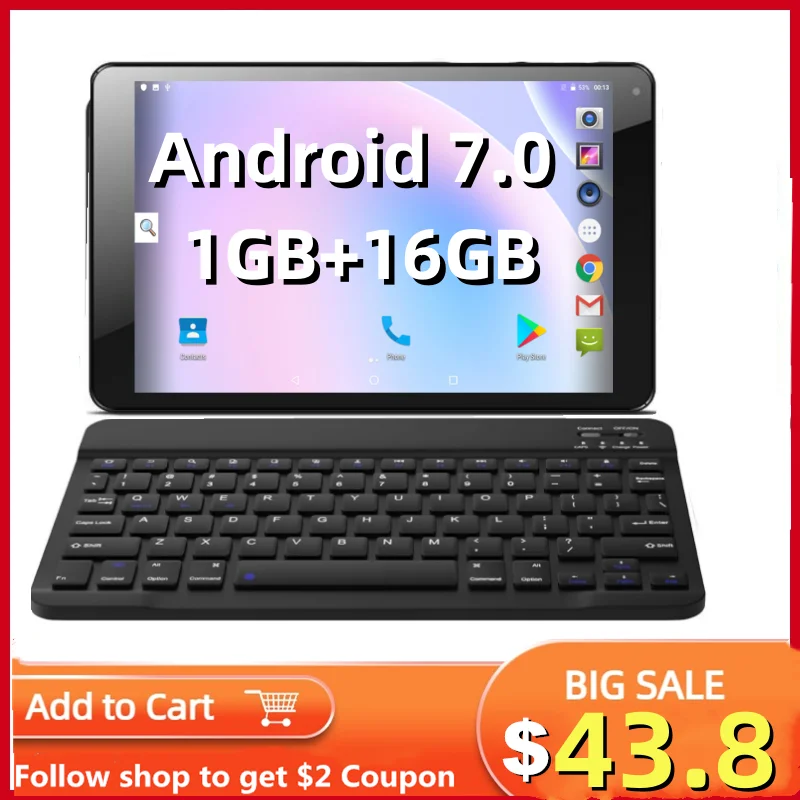 10.1 INCH H16Q9 Android 7.0 Tablet PC RAM 1GB ROM 16GB MTK6735 Quad-Core Dual Sim Card Supports 3G/ 4G Call WIFI SIM Cards * 2