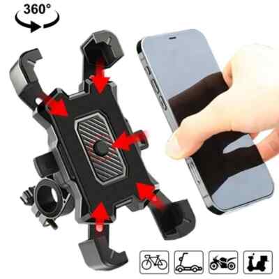 360° Motorcycle Phone Mount Auto Lock Anti-Shake Bike Phone Holder Motorbike