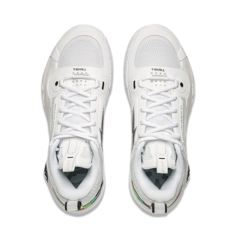 Pre-owned Li-ning Li Ning Way Of Wade 10 ‘rainbow' Men's Competition Basketball Shoe Abas083-12 In White Gray