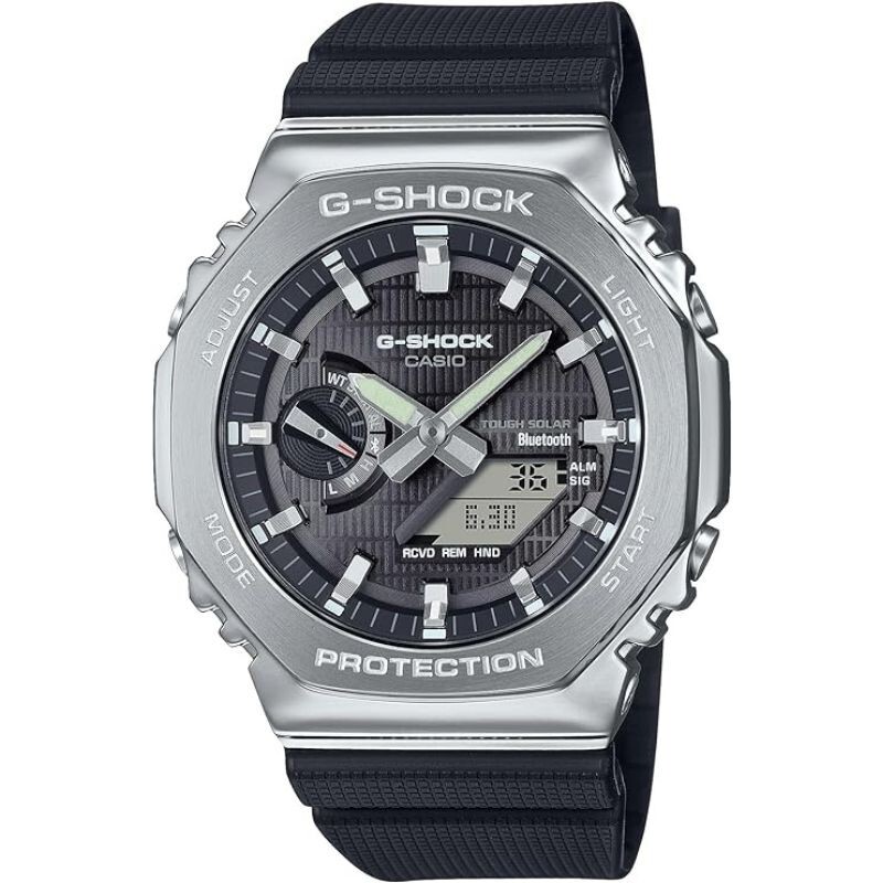 Pre-owned Casio G-shock Gbm-2100-1ajf Metal Case Bluetooth Solar Men Watch Black Japan